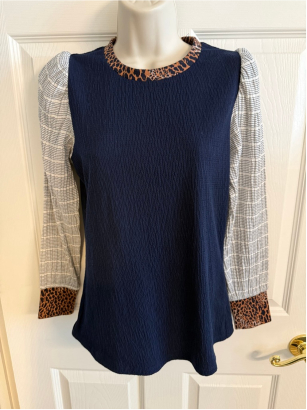 Anthropologie THML mixed-media blouse size XS
